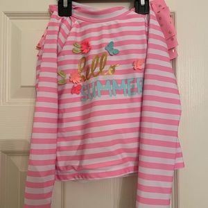 Adorable girls rash guard 2 piece swimsuit